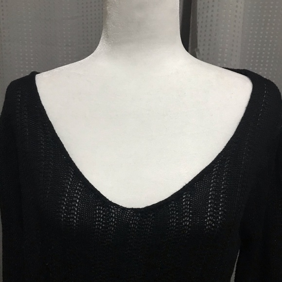 H&M Soft Deep V- Off Black Knit Sweater - Picture 1 of 5